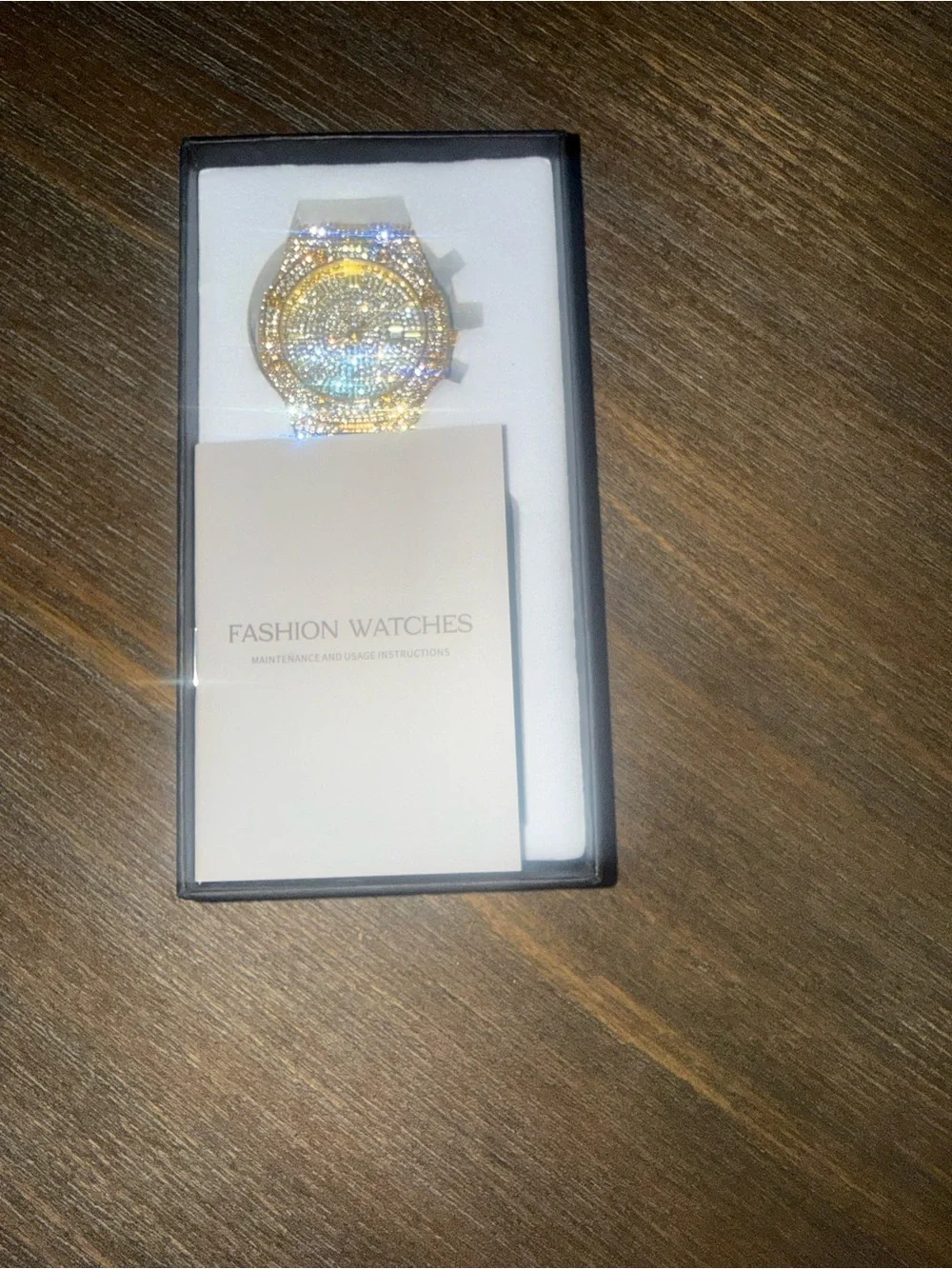 Gold Tone Crystal Pavé Bracelet Watch